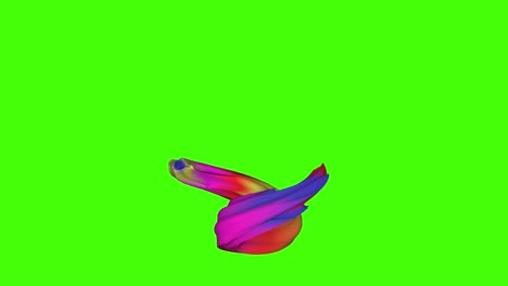animación de forma 3d abstractamente colorida en pantalla verde tecla de croma, elemento de diseño gráfico