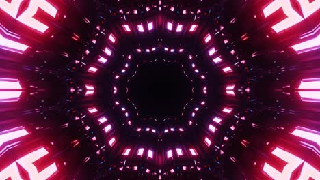 Verschiedene-Farblichter-In-Achteckform-Führen-Sie-Durch-Einen-Lichttunnel-Und-Erzeugen-Einen-Dreidimensionalen-Effekt