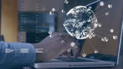globe spinning with data and connection network