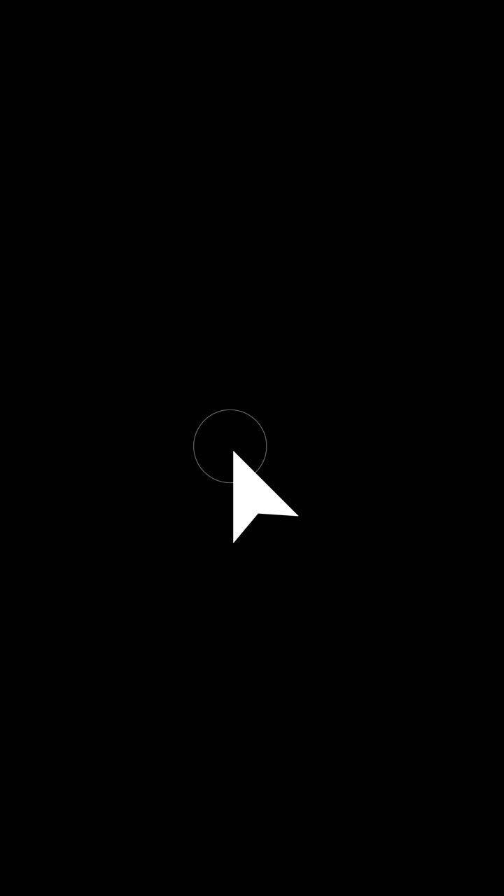 Minimal mouse pointer click black background white arrow subtle circle and clean interface style