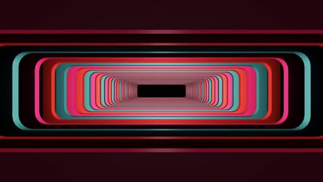 Animated-perspective-of-tunnel,-loop-able-abstract-digital-neon-geometric-tunnel-background