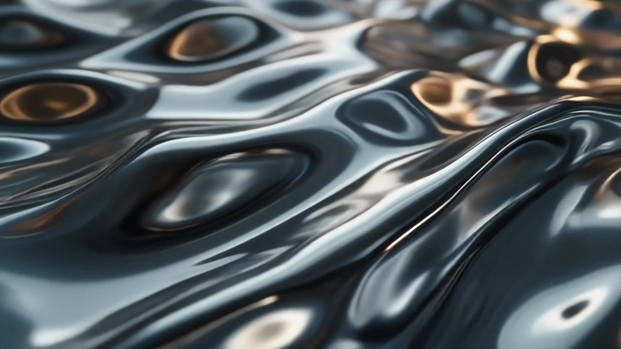 Abstract Liquid Metal Surface with Rippling Waves