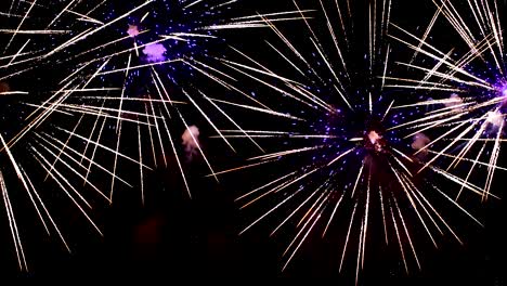 Colorful fireworks exploding in the night sky. Celebrations and events in bright colors.