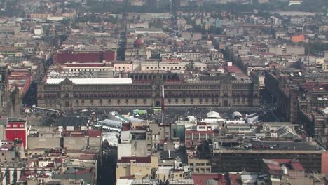 palacio national in ciudad de mexico shot from tower