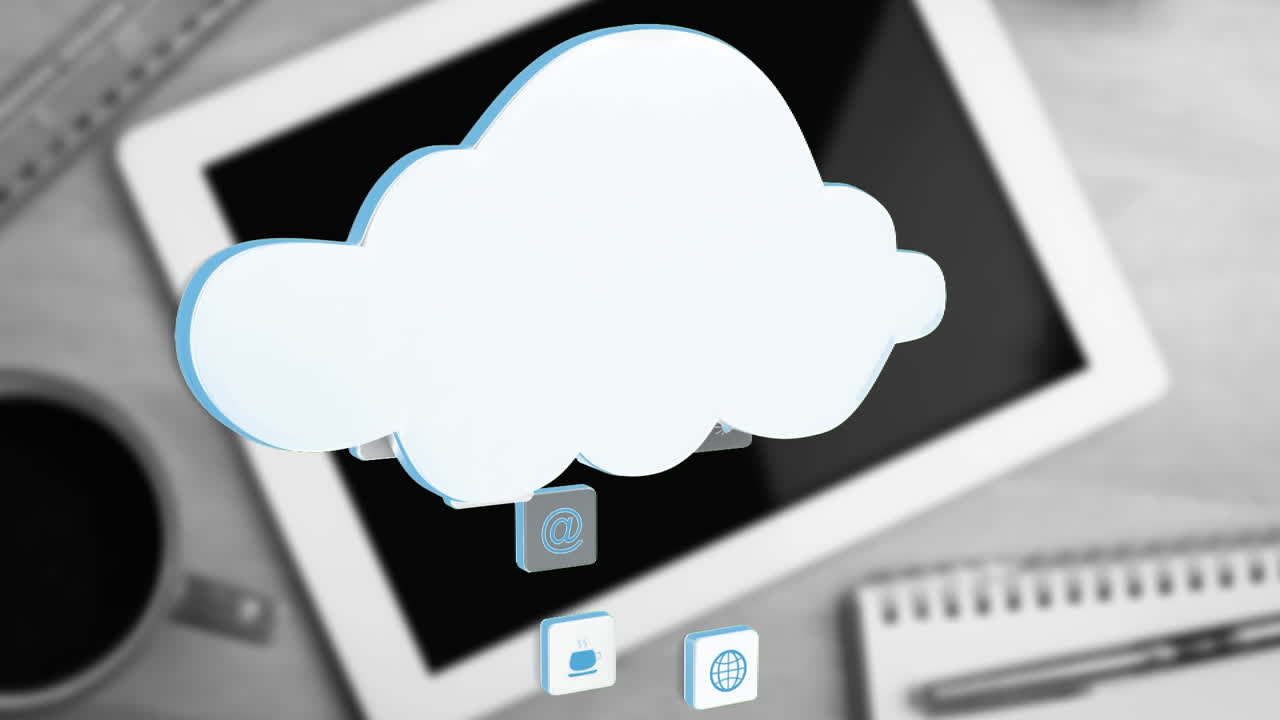 iconos y una tableta digital