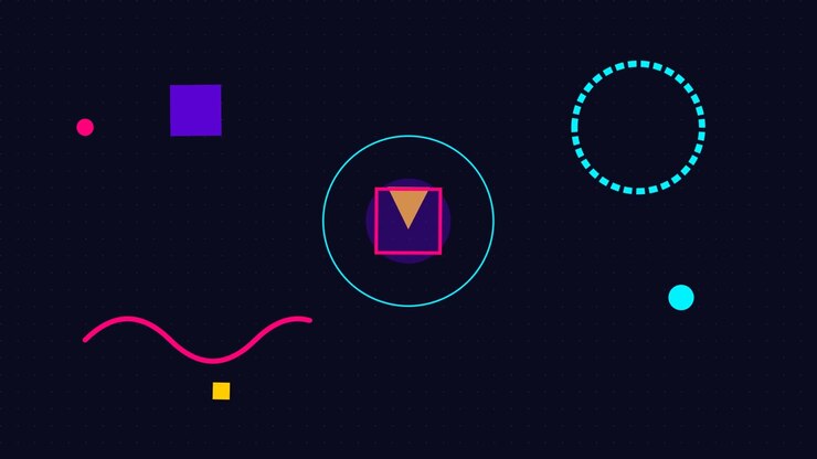 Abstract Motion Graphics with Rotating Geometric Shapes