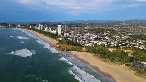 beautiful scenery of the townscape of burleigh heads at the coastline of north burleigh hill