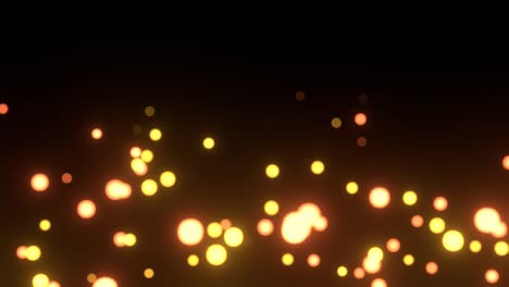 animación de bucle abstracto de una bola que brilla de rojo en la oscuridad, material de fondo de partículas.