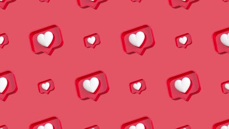 red and white heart icons pattern