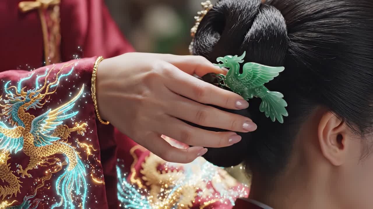 Close-up of traditional Chinese hairpin