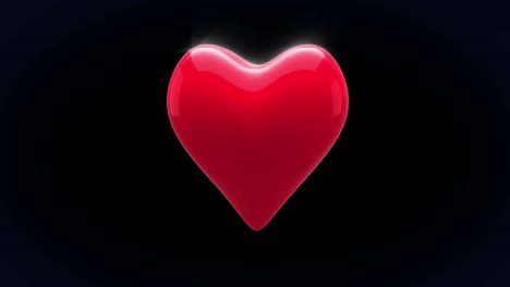 animation of heart icon pulsating over black background