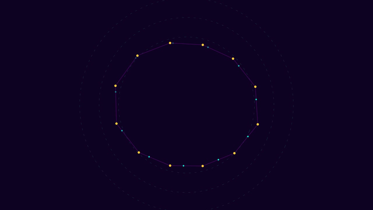 Abstract Geometric Animation of Pulsing Circular Data Points