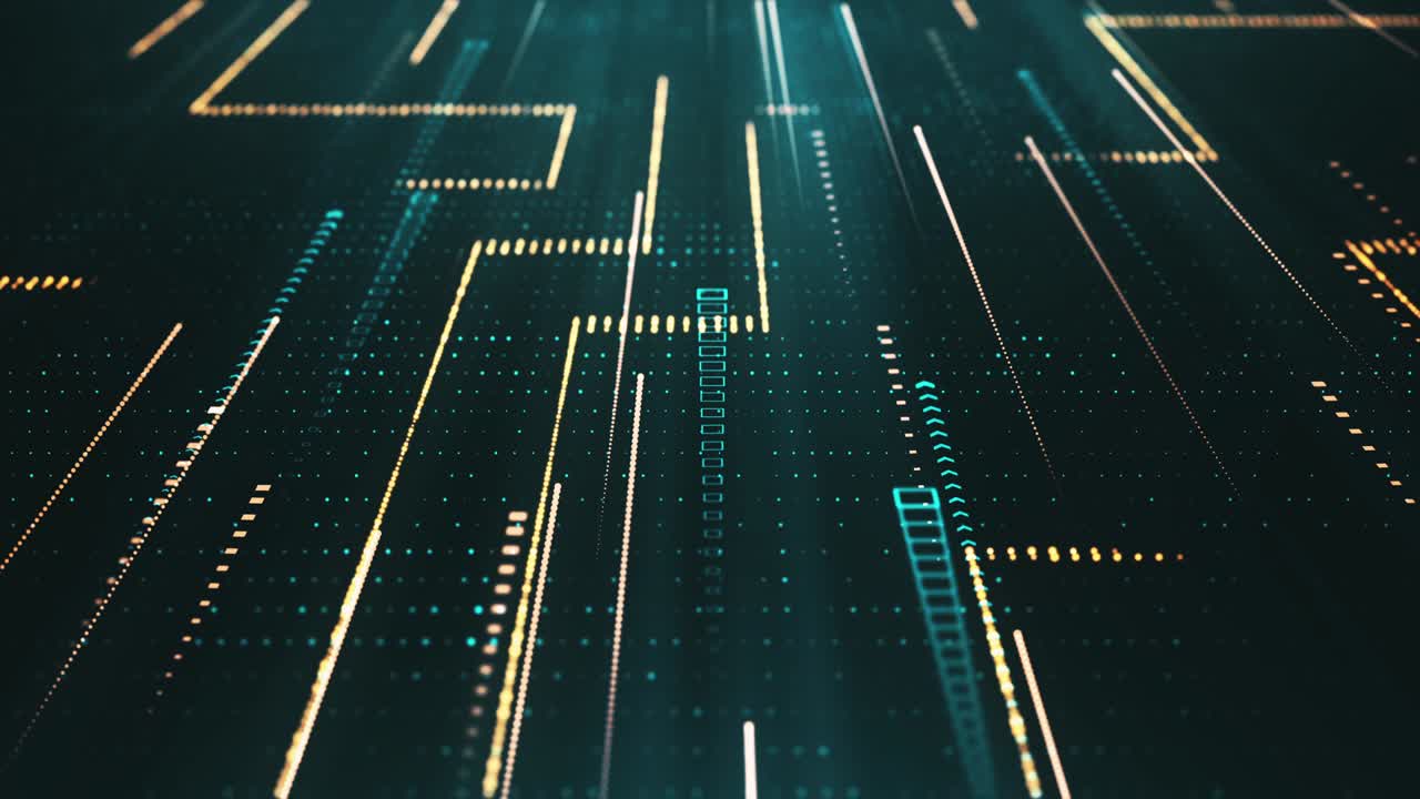 sfondo creativo digitale per il concetto di tecnologia. superficie futuristica con particelle luccicanti movimento.