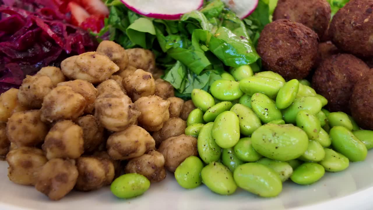 Fresh Salad with Vegetables and Falafel