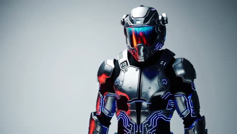 futuristic cybernetic armor with glowing circuits