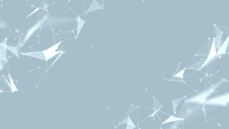 3d abstract plexus gray and white geometrical shapes loop animation.