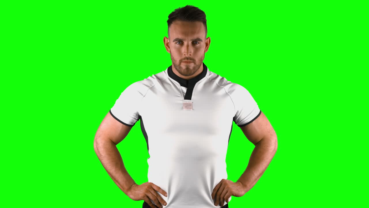 retrato serio de un hombre de rugby