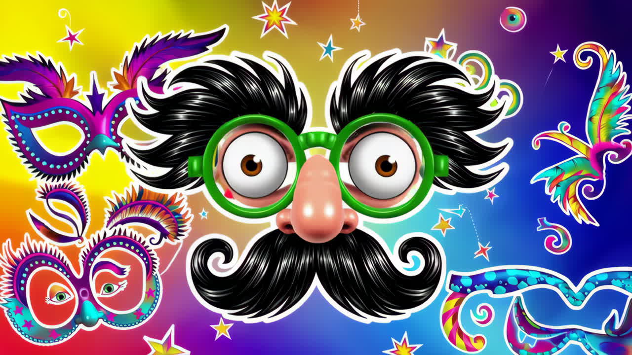 Vibrant Carnival Masks and Funny Disguises