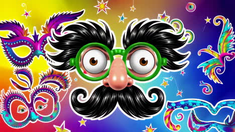 vibrant carnival masks and funny disguises
