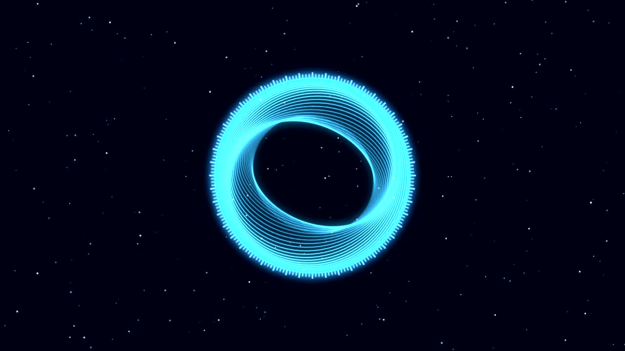 esfera redonda futurista que se transforma en el espacio