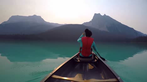 man travelling on boat in lake 4k