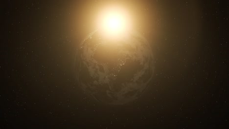 realistic earth day to night transition on south america