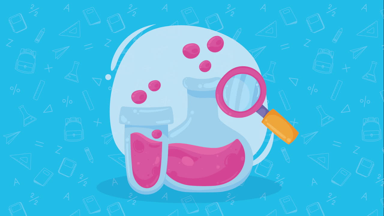 tube test and flask laboratory animation