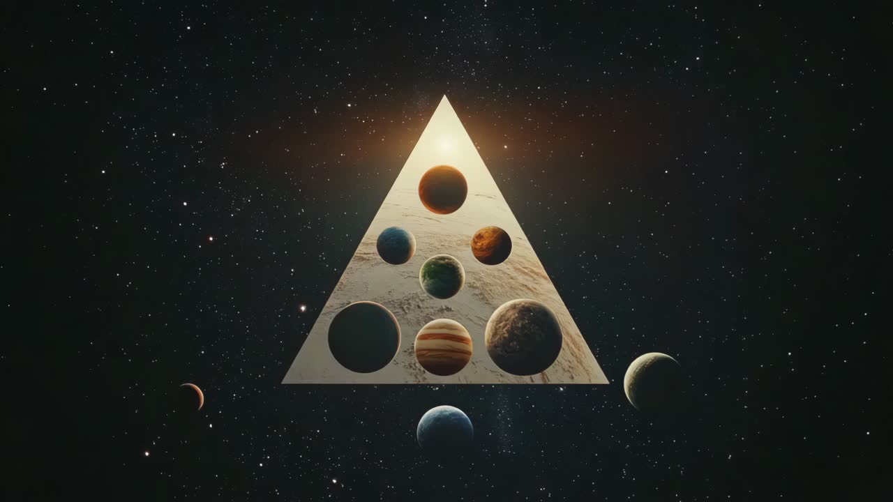 Solar System Planets Arranged in a Triangle