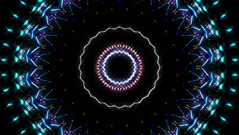 forma de círculo de movimiento de onda de línea, colorido, sobre fondo negro