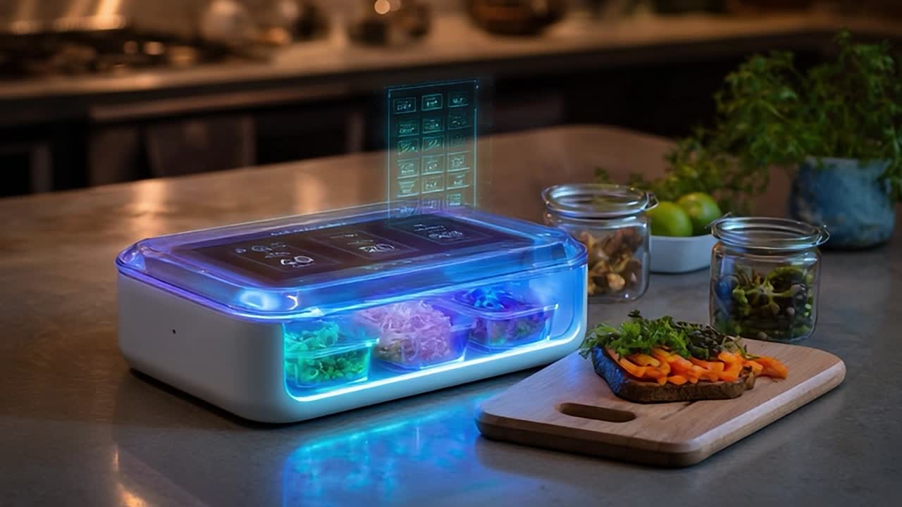 Modern kitchen food preparation station with innovative technology