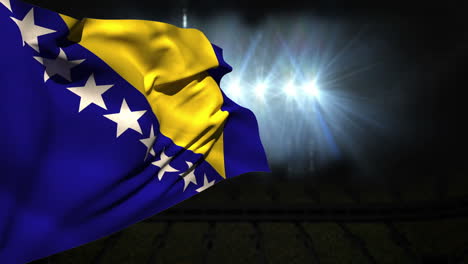 Gran-Bandera-Nacional-De-Bosnia-Ondeando-