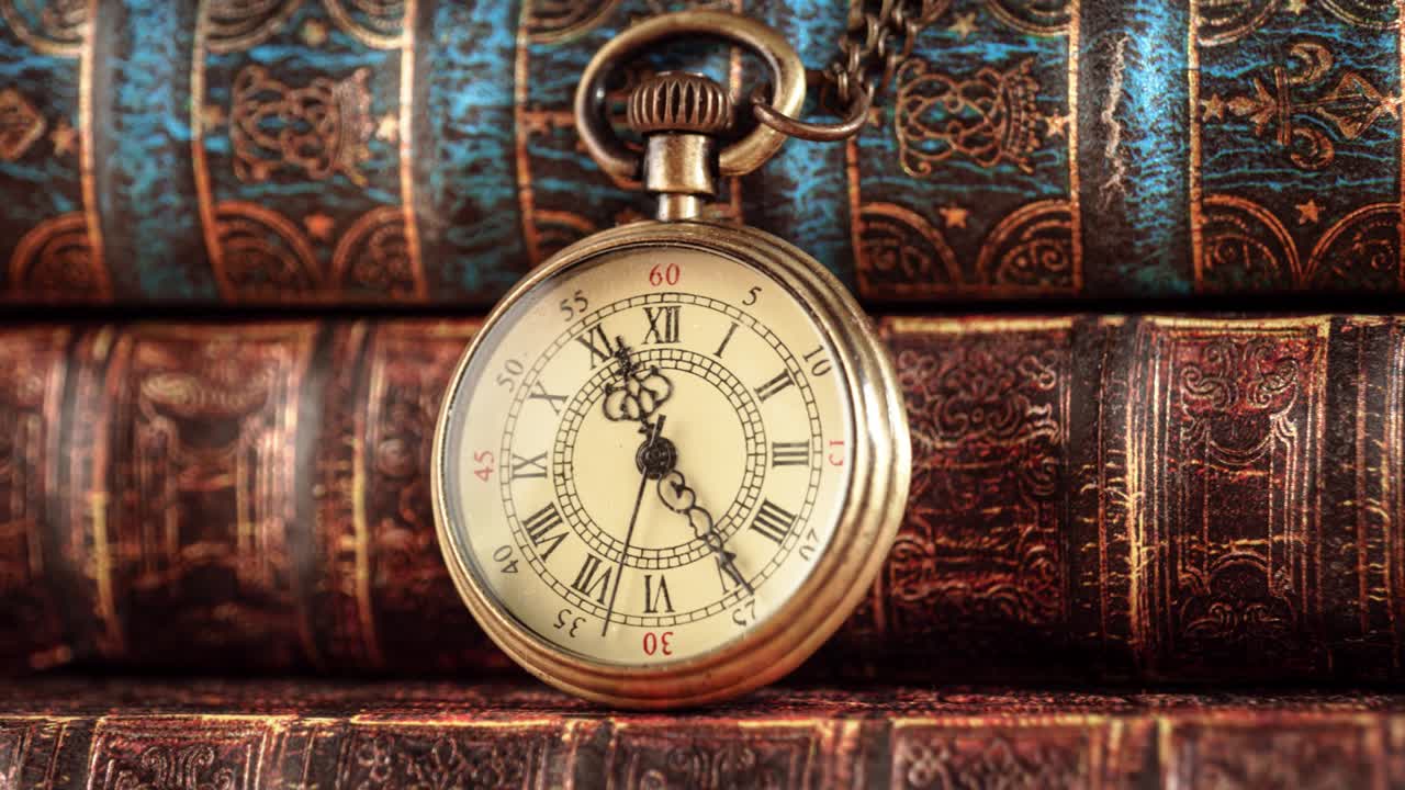 Vintage pocket watch. Vintage background Concept of time history.