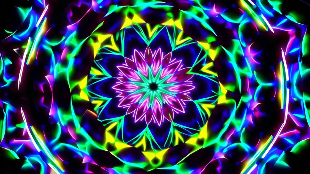 Abstract Neon Mandala