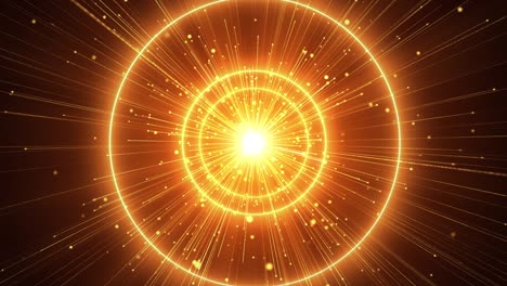 velocidad de la luz rayos dorados brillantes estrellas en fondo de bucle de movimiento.