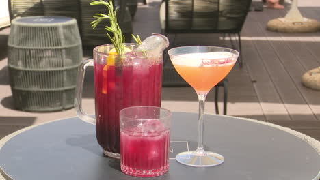 colorful cocktails on a patio