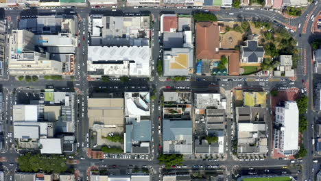 aerial view of a city intersection