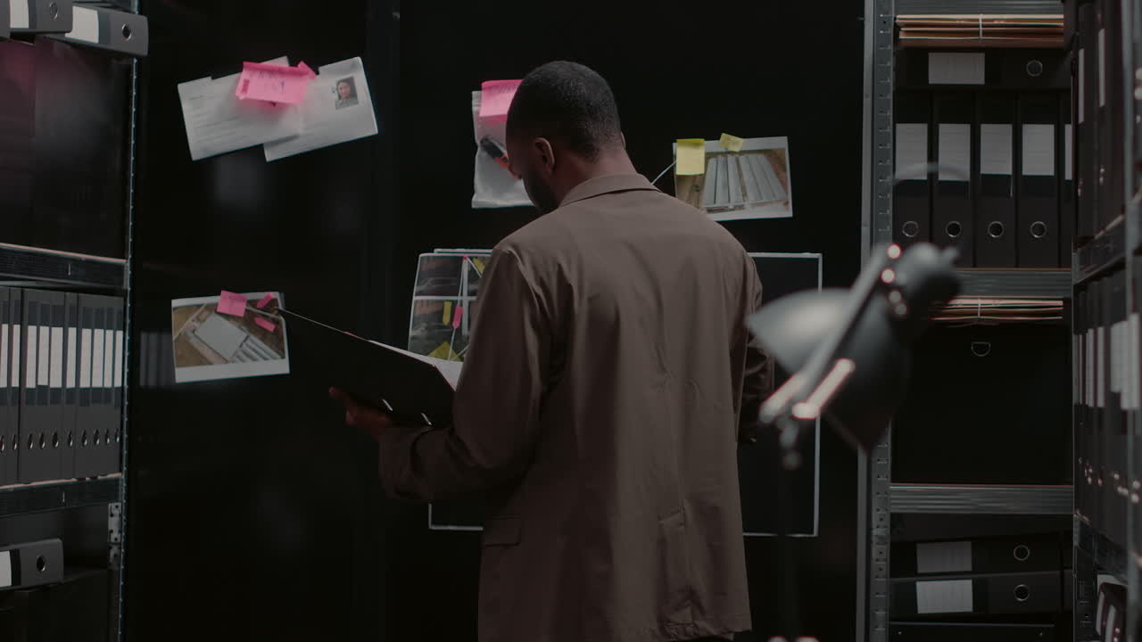 Detective Examining Crime Scene Evidence