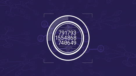 Animation of network of connections over scope scanning with data processing