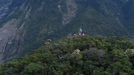 Close-Drone-shot-of-Mount-Kinabalu-at-Maragang-Hill-Sabah-Malaysia-daylight