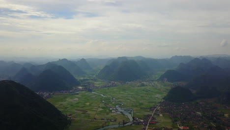 scenic aerial view of bac son valley with lush greenery and rolling hills