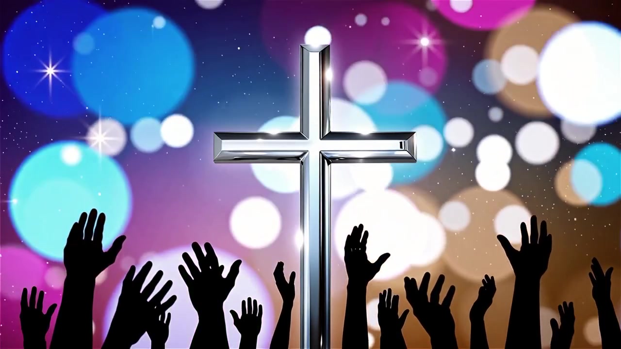 Cruz Cristiana con Luz Celestial, Fondo para Adoración.