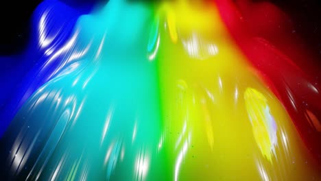 abstract 3d surface with beautiful waves, luminous sparkles and bright color gradient, colors of rainbow. waves run on very shiny, glossy surface with glow glitter. 4k looped animation