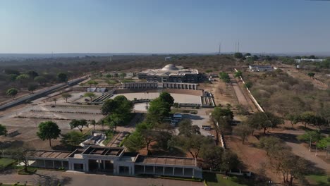 aerial drone view of malawi parliament building complex in lilongwe. malawi.