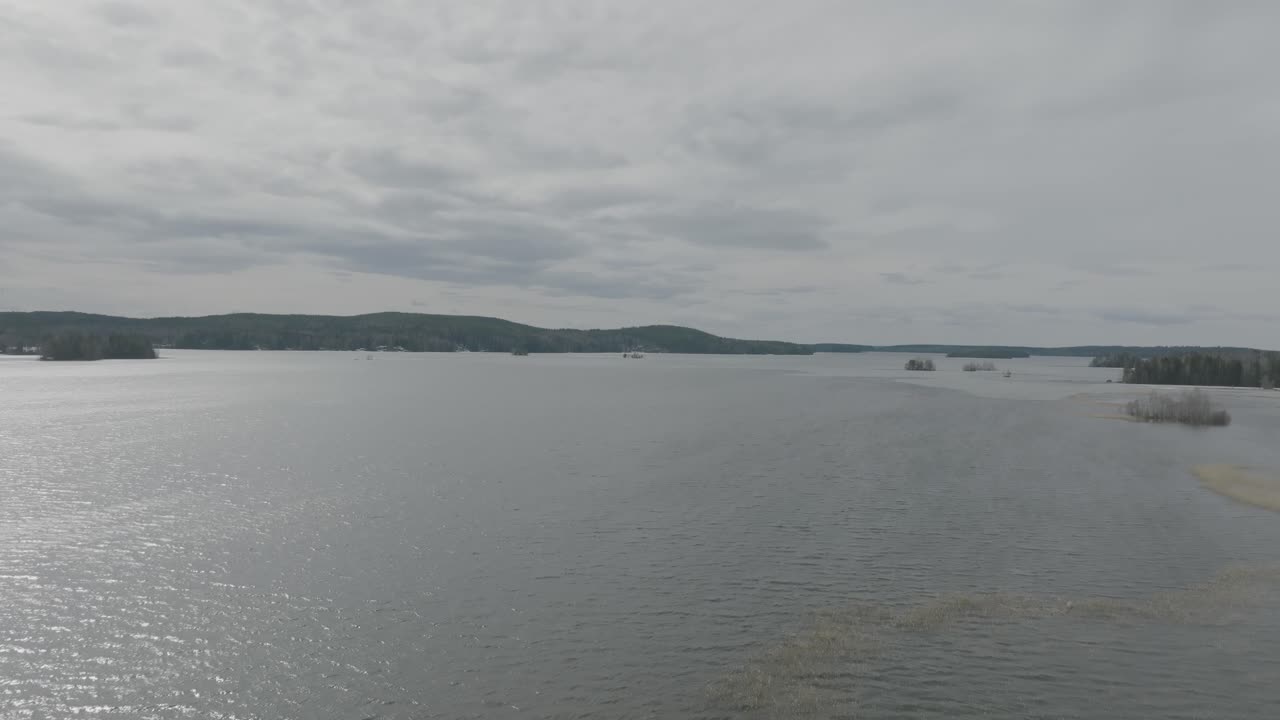 호수 의 공중 촬영