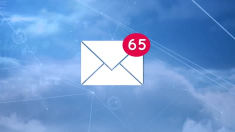 email icon with number counting up