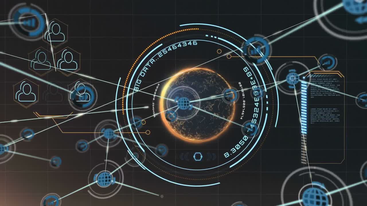 Connectors moving and digital data with digital globe
