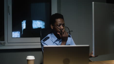 african american man relaxing at the desk