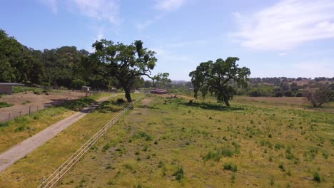 Beautiful-Aerial-Over-A-Horse-Farm-Or-Ranch-In-Santa-Barbara-County-California-1