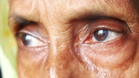 detail shot of asian senior women eye