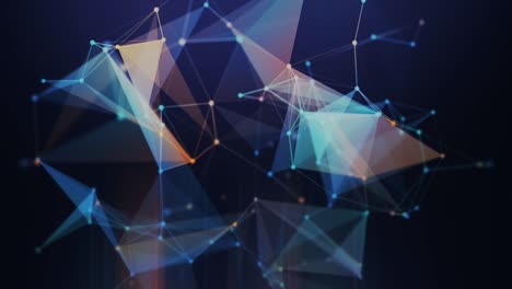 geometric abstract background with connected line and dots animation loop